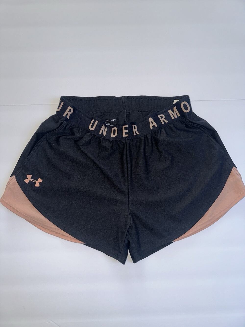Under Armour Women’s XS HeatGear Loose Running Shorts Black Pink Athletic